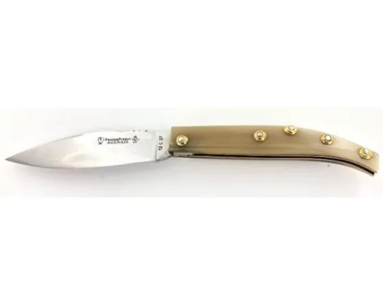 Sabatier Régional | Traditionnel<Agenais 12 cm - Corne Blonde - Guilloché - rosettes apparentes