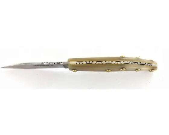 Sabatier Régional | Traditionnel<Agenais 12 cm - Corne Blonde - Guilloché - rosettes apparentes