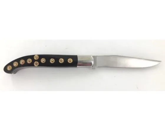 Sabatier Régional | Traditionnel<Couteau Basque Yatagan 12 cm - Ebène - Guilloché - rosettes apparentes