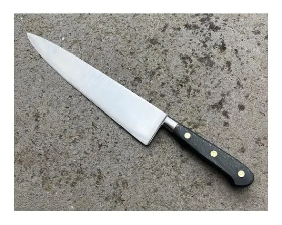 Sabatier Couteaux Lame Carbone | Couteaux À Viande<Cuisine 25 cm  - Ancienne Forge - Manche BOIS NOIR - Rivets Rosette - Carbone Ref 346