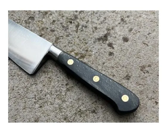 Sabatier Couteaux Lame Carbone | Couteaux À Viande<Cuisine 25 cm  - Ancienne Forge - Manche BOIS NOIR - Rivets Rosette - Carbone Ref 346