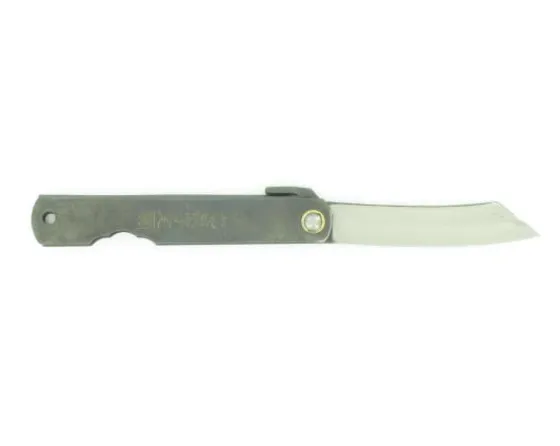 Sabatier Traditionnel<Higonokami - KDM 90 Carbone - Manche en Acier Noir