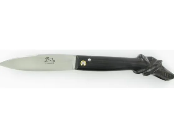 Sabatier Régional | Traditionnel<La Capucin Corne Noire Sculptée Tête de Chien