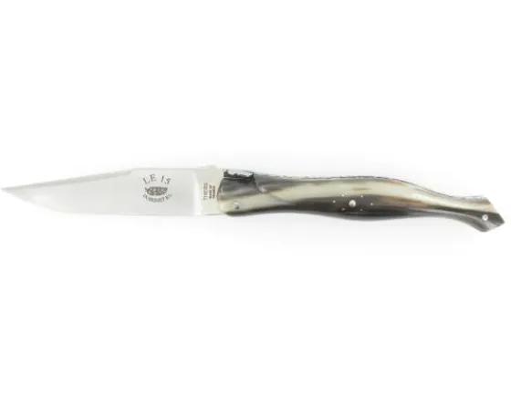 Sabatier Régional | Traditionnel<Laguiole 15 cm - Forgé (forme flêche) - Plein Manche en Corne - GUILLOCHAGE