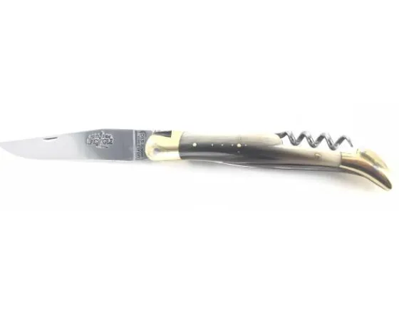Sabatier Régional | Traditionnel<Laguiole Tradition 12 cm - 2 mitres Laiton - 3 pièces - Ponte de Corne - Acier Carbone