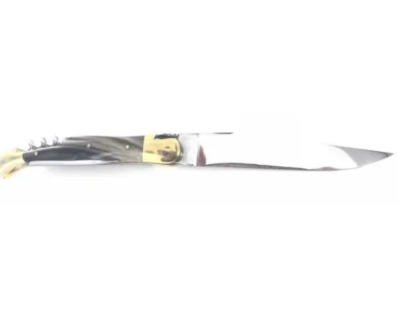 Sabatier Régional | Traditionnel<Laguiole Tradition 12 cm - 2 mitres Laiton - 3 pièces - Ponte de Corne - Acier T12