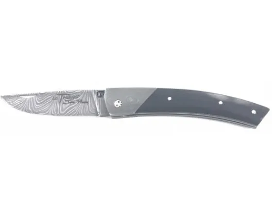 Sabatier Régional | Traditionnel<Le Thiers - Lame et mitre damas - Ebène / skull