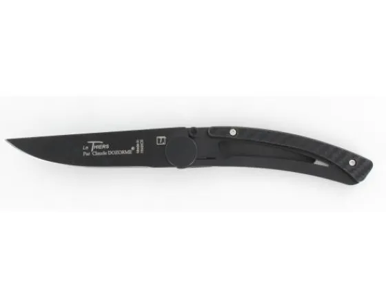 Sabatier Régional | Traditionnel<LE THIERS LINER LAME NOIRE MANCHE FACON FIBRE DE CARBONE