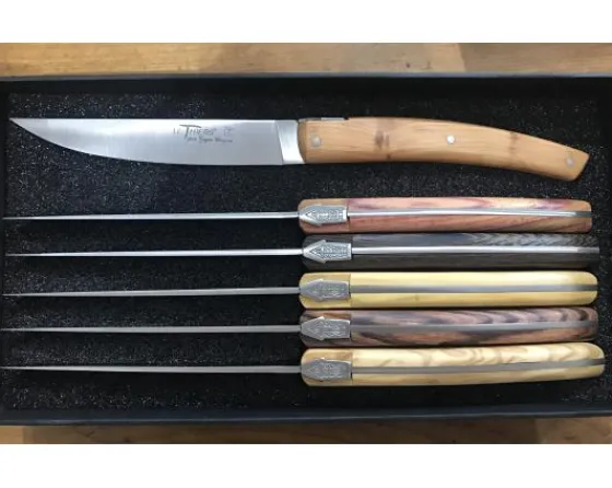 Sabatier Le Thiers®<Le Thiers Pirou Table 6 bois différents  - coffret de 6 pièces